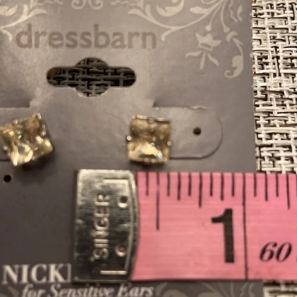 DressBarn NWT crystal square earrings